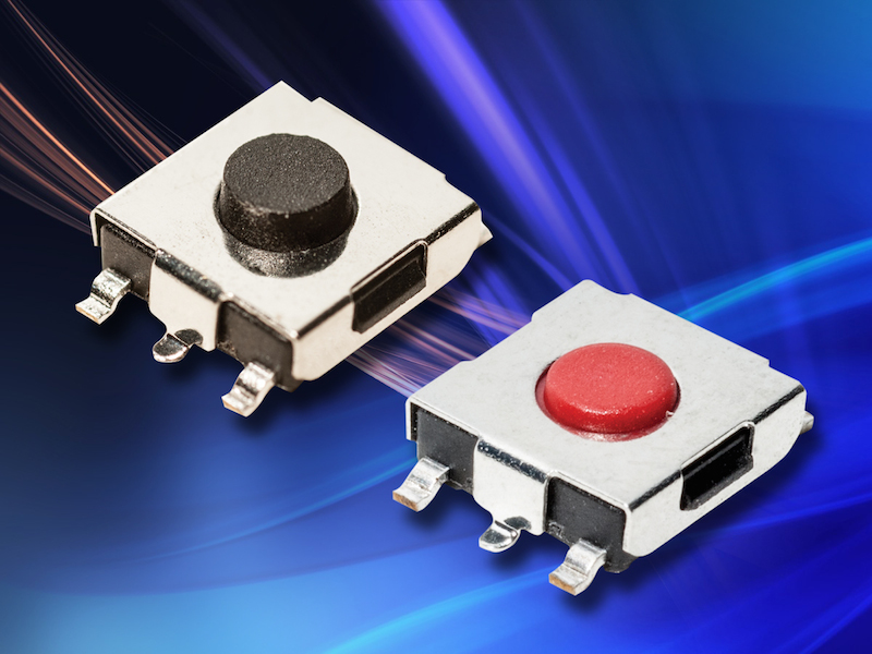 C&K Components' miniature SMT tactile switches suit metering, white goods, and home and garden equipment applications